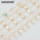 18k Plated Copper Chain with Zircons, 1m/lot