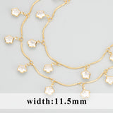 18k Plated Copper Chain with Zircons, 1m/lot
