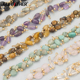 Natural Stone Charms 20pcs/lot 18k Plated Copper Hand Made DIY Pendants