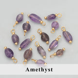 Natural Stone Charms 20pcs/lot 18k Plated Copper Hand Made DIY Pendants