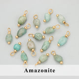 Natural Stone Charms 20pcs/lot 18k Plated Copper Hand Made DIY Pendants