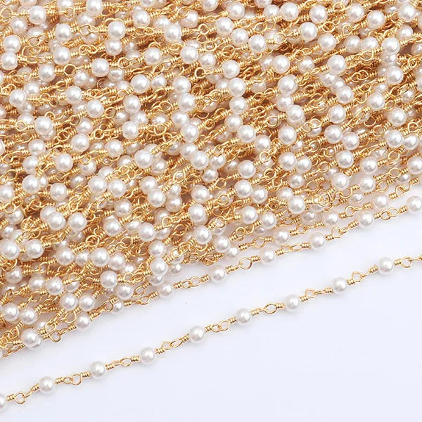 18k Plated Nickel Free DIY Bead Chain Necklace 1m/lot