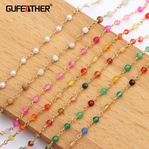 18k Plated Nickel Free DIY Bead Chain Necklace 1m/lot