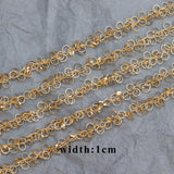 18k Plated Copper Ring Star Chain, 1m/Lot
