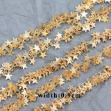 18k Plated Copper Ring Star Chain, 1m/Lot