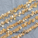 18k Plated Copper Ring Star Chain, 1m/Lot