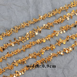 18k Plated Copper Ring Star Chain, 1m/Lot