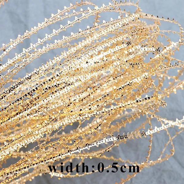 18k Plated Copper Jewelry Accessories DIY Charms Pendants 2m/Lot