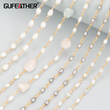 18K Plated DIY Chain Necklace Natural Stone Pearl Beads 1m/Lot