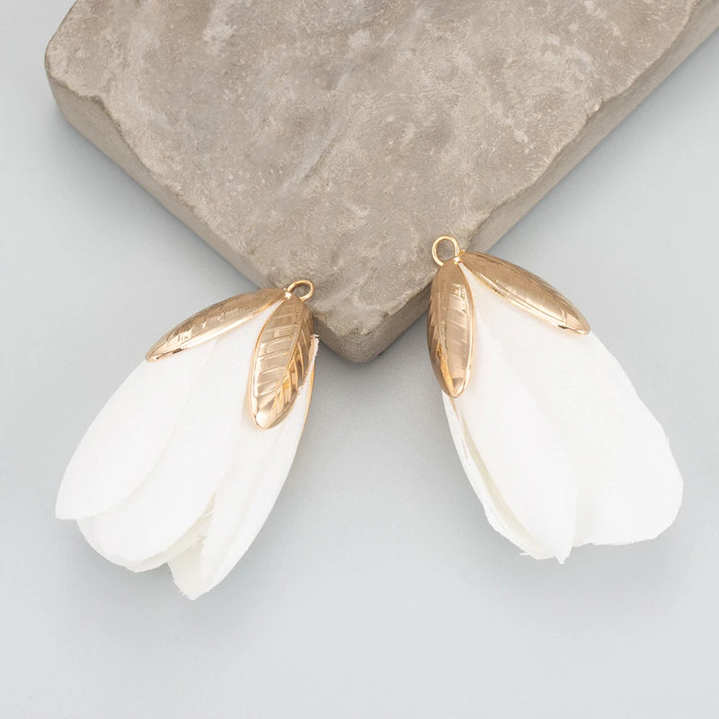 Flower Earring Charms Handmade DIY Pendants 10pcs/lot