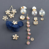 18k Plated Flower Earrings DIY Jewelry Making Accessory