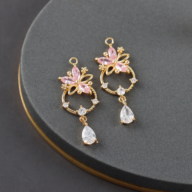 18k Plated Zircon DIY Pendants Jewelry Making Accessories