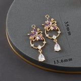 18k Plated Zircon DIY Pendants Jewelry Making Accessories