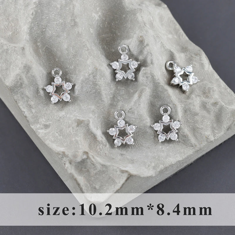 18k Rhodium Plated Copper Zircon DIY Pendants Jewelry