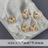 18k Rhodium Plated Copper Zircon DIY Pendants Jewelry