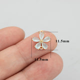18k Plated Flower Charm DIY Earring 6pcs