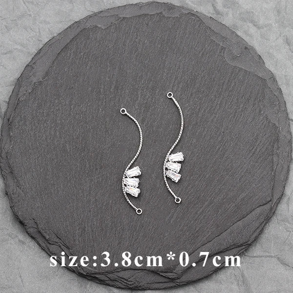 Zircon Copper Plated Gold Findings 10pcs/lot