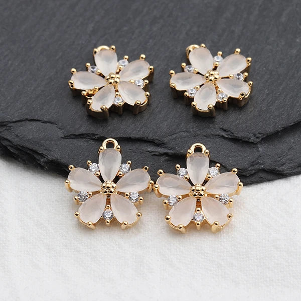 18k Plated Zircon Pendant DIY Earring Jewelry Making