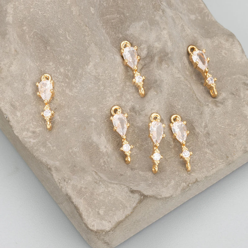 18k Plated Zircon Pendant Jewelry Making DIY Earrings