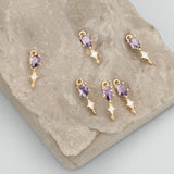 18k Plated Zircon Pendant Jewelry Making DIY Earrings