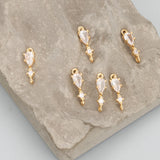 18k Plated Zircon Pendant Jewelry Making DIY Earrings