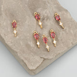 18k Plated Zircon Pendant Jewelry Making DIY Earrings