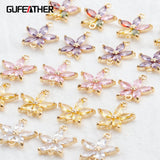 18k Plated Zircon Pendants for DIY Earrings