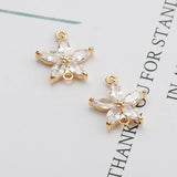 18k Plated Zircon Pendants for DIY Earrings