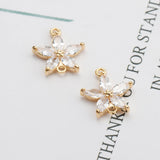 18k Plated Zircon Pendants for DIY Earrings