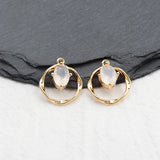 18k Plated Zircon Pendant for DIY Earrings - 10pcs/lot