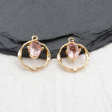 18k Plated Zircon Pendant for DIY Earrings - 10pcs/lot