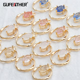 18k Plated Zircon Pendant for DIY Earrings - 10pcs/lot