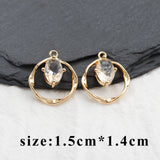 18k Plated Zircon Pendant for DIY Earrings - 10pcs/lot