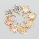 18k Plated Zircon Pendants DIY Earrings Jewelry Making 10pcs/lot