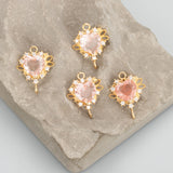 18k Plated Zircon Pendants DIY Earrings Jewelry Making 10pcs/lot