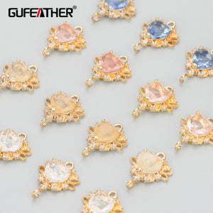 18k Plated Zircon Pendants DIY Earrings Jewelry Making 10pcs/lot