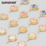 18k Plated Zircon Pendants DIY Earrings Jewelry Making 10pcs/lot