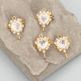 18k Plated Zircon Pendants DIY Earrings Jewelry Making 10pcs/lot
