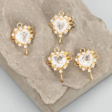 18k Plated Zircon Pendants DIY Earrings Jewelry Making 10pcs/lot