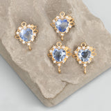18k Plated Zircon Pendants DIY Earrings Jewelry Making 10pcs/lot