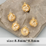 18k Plated Zircon Pendants Jewelry Making DIY Earrings