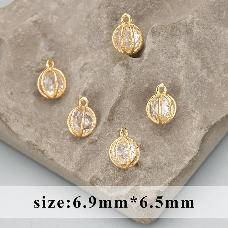 18k Plated Zircon Pendants Jewelry Making DIY Earrings