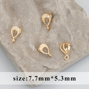 18k Plated Zircon Charm Connector Hooks Jewelry Making 20pcs