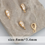 18k Plated Zircon Charm Connector Hooks Jewelry Making 20pcs