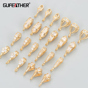 18k Plated Zircon Charm Connector Hooks Jewelry Making 20pcs