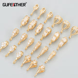 18k Plated Zircon Charm Connector Hooks Jewelry Making 20pcs