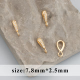 18k Plated Zircon Charm Connector Hooks Jewelry Making 20pcs
