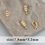 18k Plated Zircon Charm Connector Hooks Jewelry Making 20pcs