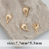 18k Plated Zircon Charm Connector Hooks Jewelry Making 20pcs