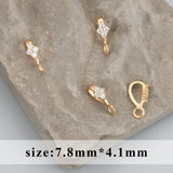 18k Plated Zircon Charm Connector Hooks Jewelry Making 20pcs